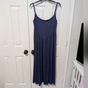 Charles Henry Blue Spaghetti Strap Maxi Dress